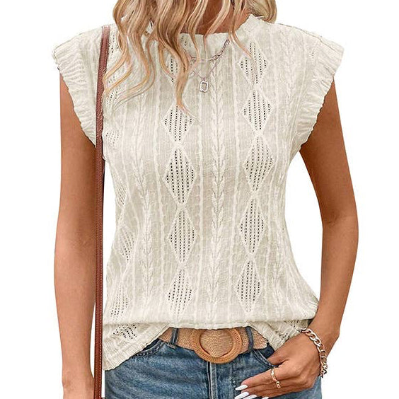 Crew-neck Tank Top Apricot
