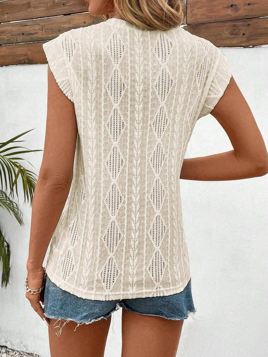 Crew-neck Tank Top Apricot