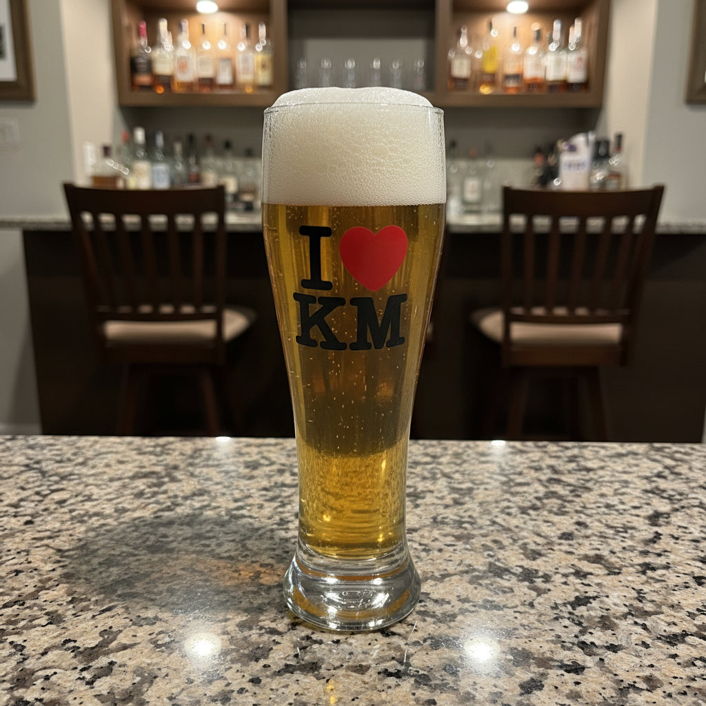 I Heart KM Pilsner Glass