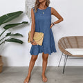 Ruffles Sleeveless Tank Dress Denim