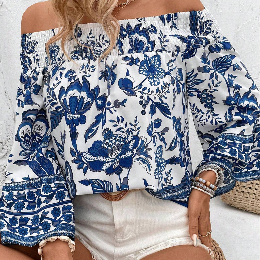 Off Shoulder Floral Print Top