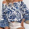 Off Shoulder Floral Print Top