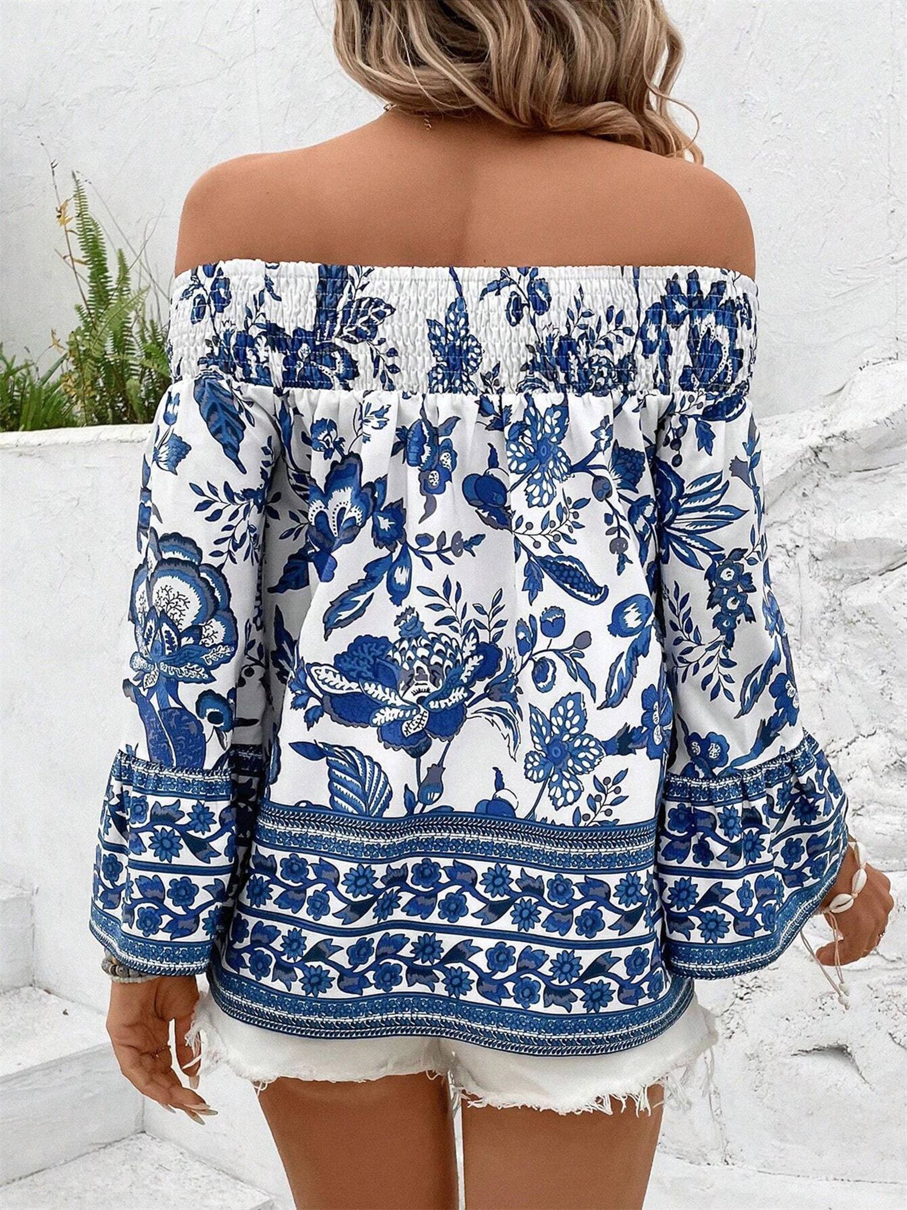 Off Shoulder Floral Print Top