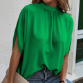 Solid Cape Loose Top Green