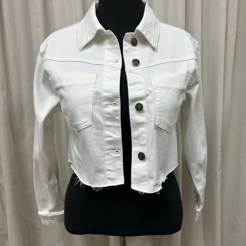 Cropped Denim Jacket White