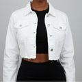 Cropped Denim Jacket White